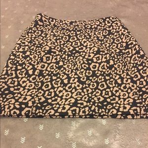 Loft Above the Knee Leopard Print Skirt